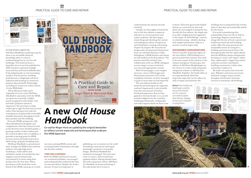 Old House Handbook spread in The SPAB Magazine